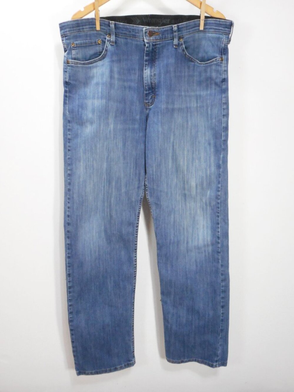 Wrangler Jeans Mens 36x32 Actual 37x31.5 Blue Comfort Flex Waist Stretch